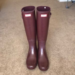 Purple hunter rain boots